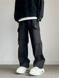 100％ Cotton Men's Cargo Casual Pants Baggy Straight Elastic Waist Comfortable Trousers Fashion Streetwear Hip Hop Male Trousers