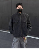 Street Zipper Jacket High-end Handsome Stand-up Collar Coat American 2025 Retro Handsome Work Jacket Loose Top Urban