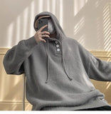 American style trend personalized trend lazy style for men and women hooded sweater loose and casual knit top for couples y2k