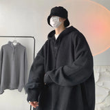 Winter Hooded Sweater Men Warm Fashion Casual Knit Pullover Men Korean Grey Black Loose Long Sleeve Sweater Mens Jumper Clothes