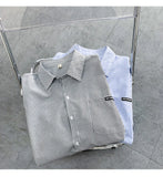Japanese Striped Fashionable Short-sleeved Shirt Men Summer Thin Fashion Loose and Versatile Student Casual Shirt Aesthetic