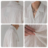 New Trend Men Cardigan Tops Textured Suit Collar Short Sleeve Shirts Leisure Jacquard Shirts for Man Luxury Style Premium Blouse