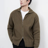 Zip-up Knitted Cardigan Men Simple Cozy Knitwear Handsome Mature Smart Casual Daily High Street All-match Soft Мужские Кардиганы