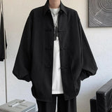New Chinese Style Fold-button Shirt Men's Long-sleeved Hanfu Tang Suit Jacket Chinese Style Jacket Men's Fashion Tops Urban