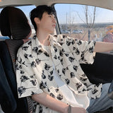 Summer Short Sleeved Shirt Men Retro Printed Shirt Men Streetwear Hip-hop Loose Flower Shirt Mens Hawaiian Shirts Plus Size 5XL