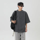 Summer Short Sleeved T-shirt Men Fashion Cotton White T Shirt Men Streetwear Korean Loose Casual Round Neck T Shirt Mens Top