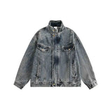Vintage American Denim Jacket Men Women Autumn Winter New Loose Korean Style Trendy Fashion Tops High-end Niche Jacket Urban