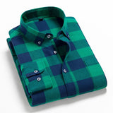 New Men Flannel Plaid Shirt 100% Cotton Spring Autumn Casual Long Sleeve Shirts Soft Comfort Slim Fit Button Down Shirt