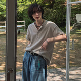 Korean Simple Elegant Short-sleeved T-shirt Men's Summer Loose Casual Half-sleeved T-shirt High-end Commuting Outfit Chic Tees