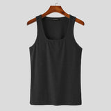 Men Tank Tops Solid Color O-neck Sleeveless Streetwear Casual Male Vests Fitness Summer Workout Men Clothing S-5XL