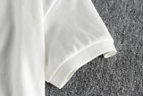 Simple Cartoon Embroidery Polo Shirt Large Size American Retro Casual Lapel Half Button Shirt Summer Youth Short-sleeved Top