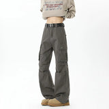 Cargo pants mens Large Pocket Loose Overalls Men's Outdoor Sports Jogging Tactical Pants  Pure Cotton Casual Work Pants