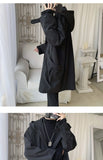 Hooded Trench Men Baggy Zip-up Overcoat Fashion Ulzzang Handsome Daily Pockets Mature Streetwear Personality Spring Autumn Soft