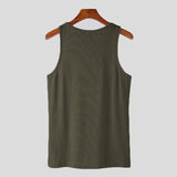 Men Tank Tops Solid Color O-neck Sleeveless Streetwear Casual Male Vests Fitness Summer Workout Men Clothing S-5XL