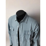 Men Long Sleeve Denim Shirt Spring Casual Workwear Stylish Stretch Cotton Comfort Fit Chest Pocket Outdoor Daily Wear Trendy Men