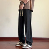 Summer Casual Pants Men Fashion White Straight Pants Men Japanese Streetwear Loose Pleated Pants Mens Black Trousers M-3XL