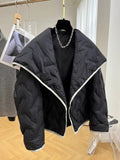 Design-sensing Niche Parkas Unisex Lapel Cotton Coat Women Korean Autumn Winter Light Short Trendy High-end Jacket Aesthetic