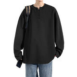 White Long Sleeved T-shirt Men Oversized Fashion Casual V-neck T Shirt Streetwear Korean Loose Pleated T Shirt Mens Clothing