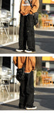 Japanese Multi-pocket Work Pants Men's Autumn Trendy Loose Straight Casual Pants Hip-hop Retro Design Trousers Aesthetic Chic