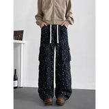 Cargo jean pants Men Wide Leg DenimLoose Straight Baggy Men's Jeans hip hop Streetwear Skateboard Neutral denim Trousers