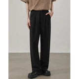 Summer Slim Suit Pants Men Fashion Social Mens Formal Dress Pants Korean Loose Straight Casual Pants Mens Office Formal Trousers