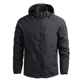 Male Casual Jacket Hooded Sports Jacket Men's Outdoor Waterproof and Breathable Thin Quick Drying Jacket Outdoor Hiking Suit