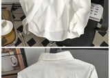Japanese High-end Denim Jacket Spliced Long-sleeved Shirt Men's Niche Design Sense High Street Couple Loose Casual White Shirt