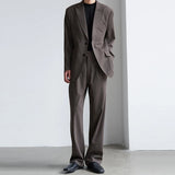 Men's Luxury Draped Baggy Suit Pants Casual Button-down Solid Color Straight Premium Elegant Dress Pants New