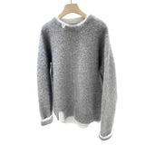 Winter Clothing Men's Knitted Patchwork Luxury Pullover Sweater Fashion Vintage O Neck Solid Color Long Sleeve Premium Knitwear