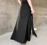 Men Irregular Pants Solid Color Button Joggers Loose Wide Leg Trousers Men Streetwear Fashion Casual Skirts Pants