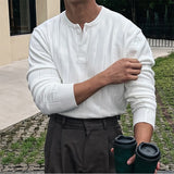 New Korean Trendy Men Henry Sweater Light Luxury Knitted Solid Color Long Sleeve Pullover Premium Quality Skin-friendly Knitwear