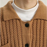 American Cargos Knitted Men Cardigan Luxury Trendy Textured Long Sleeve Button-down Sweater Coats Premium Quality Knitwear M-3XL