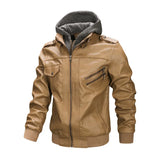 Slim Fit Lapel PU Jackets Autumn Anti-wind Leather Coat Male Motorcycle Leather Jackets Man Casual Fashion Motorcycle Coat
