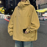 Hooded jacket man Spring zipper Windbreaker Men's Casual Climbing Waterproof Jacket Unisex Fashion Gorpcore Camping Fishing Coat