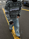 Autumn Sweaters Men Slouchy Contrast Color Hip Hop Streetwear Cozy Soft Blocking Temperament Handsome Stylish Knitting Daily