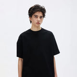 Summer Short Sleeved T-shirt Men Fashion Gray Black Casual T Shirt Men Streetwear Korean Loose Round Neck T Shirt Mens Top