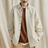 Hong Kong Tooling Shirt Autumn Shirt Coats Men's Loose Casual Cotton Cargo Shirts Fat Man Plus Size Japanese Retro Streetwear