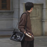 New Korean Fashion Men Sweater Light Luxury Trendy Turtleneck Knit Solid Color Pullover Leisure Retro Long Sleeve Basic Knitwear
