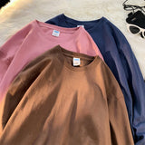 S-3XL Top Men's Blank T-Shirt White Oversized Solid Color T-Shirt Large Size Men's Women's Fashion Long Sleeve Men's T-Shirt