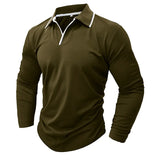 Spring Autumn New Fashion Turn-down Colla Long Sleeve Solid Polo Shirts Men's Clothing Casual Loose Button Korean Simplicity Top