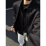 Spring New Men's Shirts Long Sleeve Fake two pieces Solid Color Casual Shirt 2025 Harajuku Blouse Fashion Unisex Clothes coat