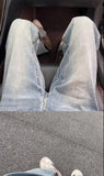 Trendy hip-hop men and women trendy personality checkered splicing straight leg jeans for couples loose retro casual pants y2k