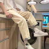 Summer Autumn Fashion Patchwork Harajuku Trousers Men Loose Casual Harlan Straight Leg Pants Solid Y2K All Match Male Clothes