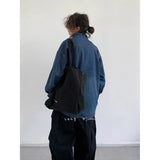 Chinese Style Denim Jacket Spring Autumn Denim Jacket Gradient Washed Japanese Casual Large Pocket New Chinese Tang Style Jacket