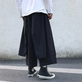 Cargo Pants Men High Street Loose Spring Autumn Ankle-length Oversize Comfortable Japanese Style Culottes Trousers Solid Color