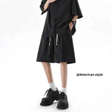 Summer Shirt Set Men Fashion White Shirts Shorts Two-piece Set Men Korean Loose Ice Silk Set Mens Formal Sets Large Size 5XL