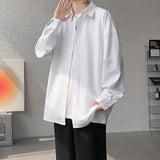 Long Sleeved Shirt Men Fashion Black Dress Shirt Men Korean Loose Casual White Shirt Mens Office Formal Shirt Large Size 4XL