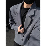 Black Blazer Jacket Men Fashion Society Mens Gray Dress Jacket Korean Loose Casual Suit Jacket Mens Office Formal Jackets M-3XL