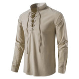 Men's Linen Shirts Casual Long Sleeve Button Loose Autumn Dress Henley Shirts Fashion Man Slim Business Shirts Clothing