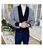 Light Mature Style Autumn Winter New Cardigan Men British Retro College Style Knitted Jacket Contrasting Suit Collar Sweater